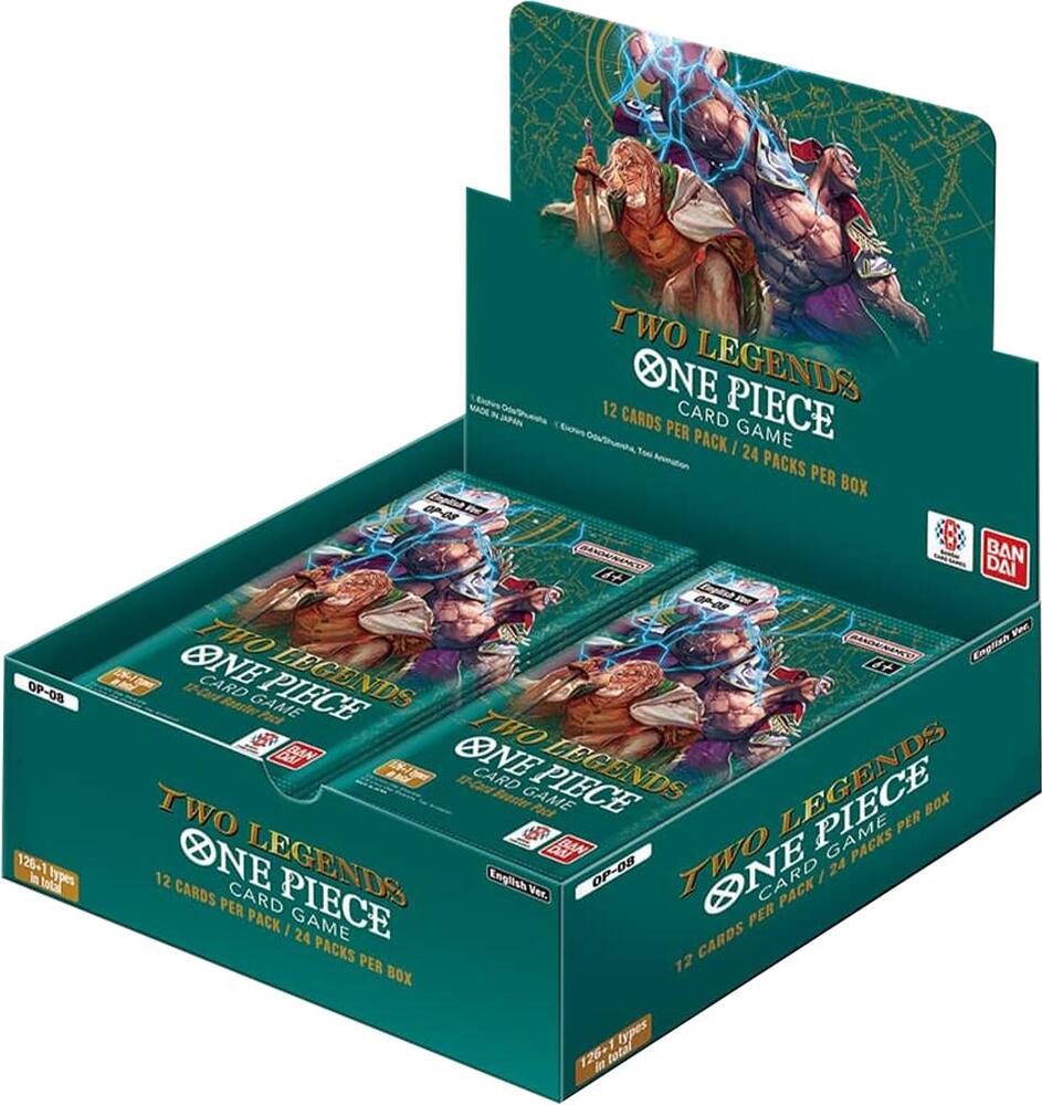 The image shows a One Piece - Two Legends OP08 Booster Box. Sergio’s Collection