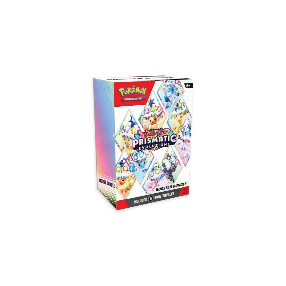 Pokemon TCG Prismatic Evolutions Booster Bundle featuring a selection of 6 booster packs. Sergio's Collection