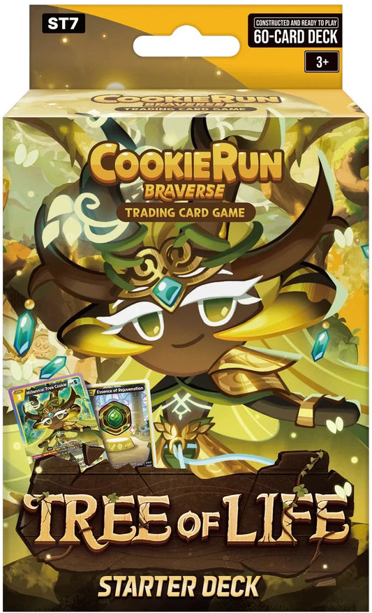 CookieRun Braverse TCG Legendary Cookie Starter Deck Yellow Tree of Life featuring characters and themes from the CookieRun universe. Includes a ready-to-play deck designed for new players and fans of the Braverse Trading Card Game.