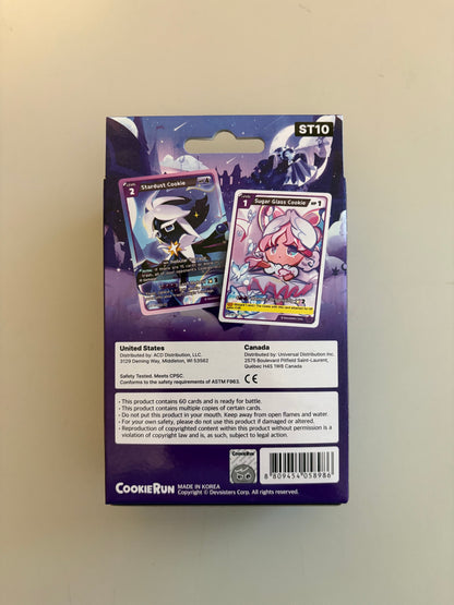 CookieRun TCG Legendary Cookie Starter Deck Purple Glorious Moonlight featuring characters and themes from the CookieRun universe. Backside