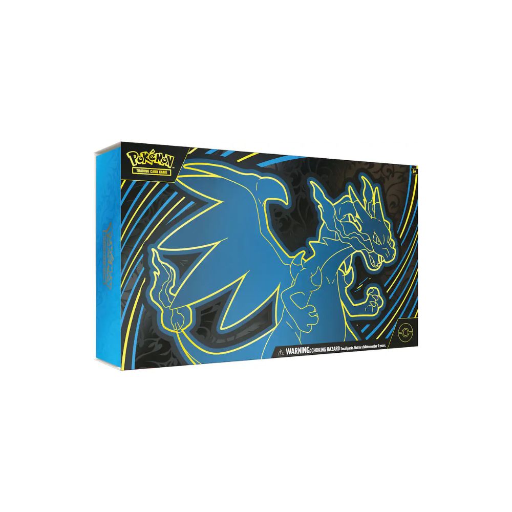 Pokémon TCG Mega Charizard X ex Ultra-Premium Collection featuring exclusive Charizard cards and collector’s items. Includes booster packs, promo cards, and premium accessories themed around Mega Charizard X.