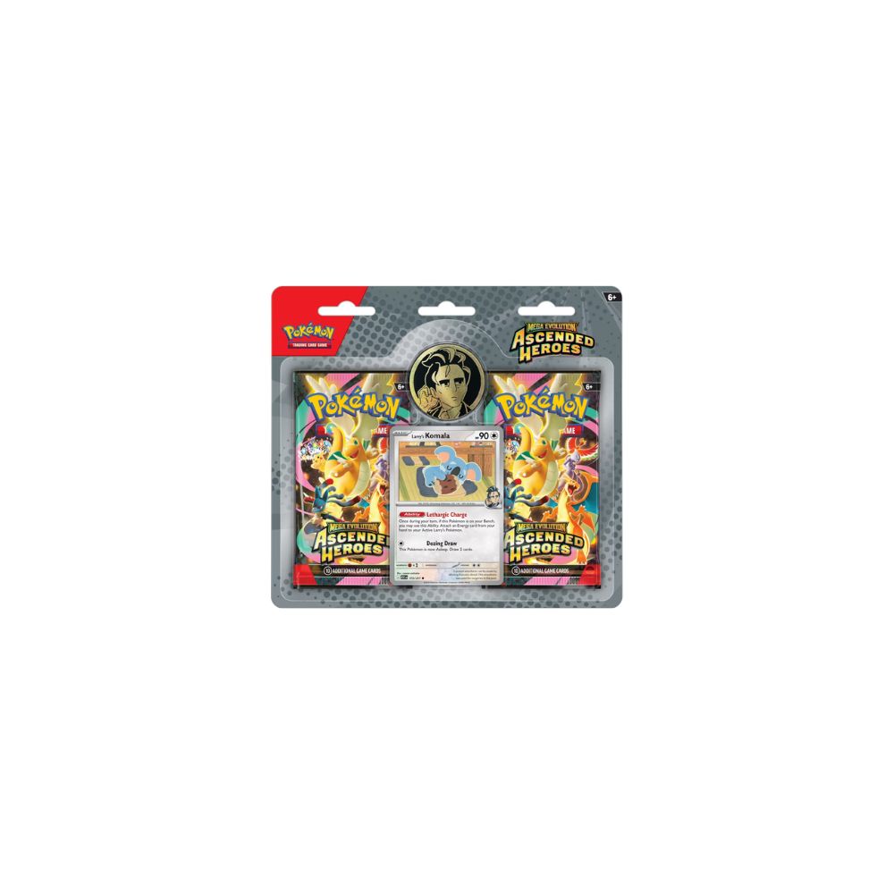Pokémon TCG Mega Evolution Ascended Heroes Collection 2-Pack Blister featuring themed packaging from the Ascended Heroes expansion. Includes two booster packs and a promotional card for collectors and players.