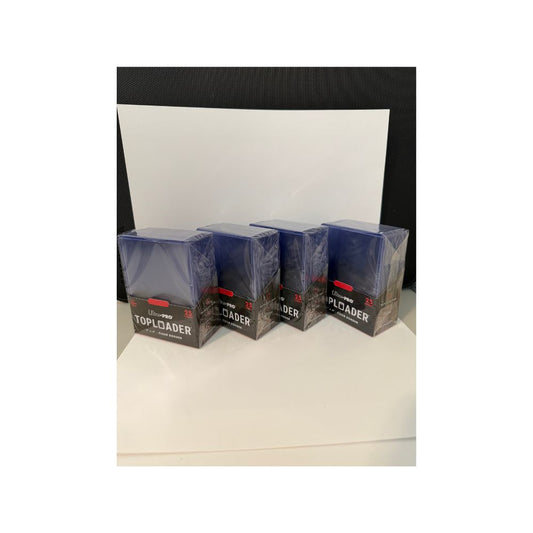 Ultra Pro 100 count toploaders in packaging with a clear white background